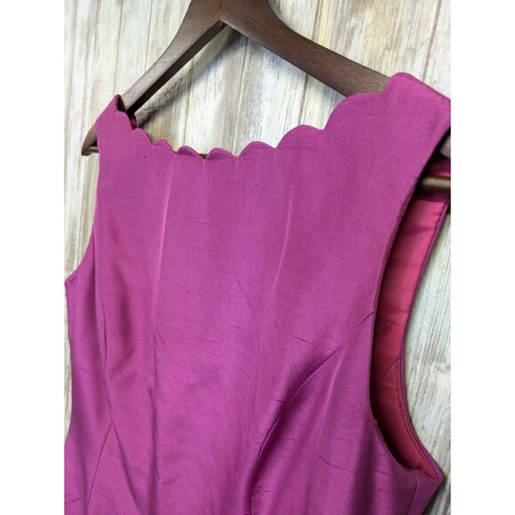 Laundry by Shelli Segal Silk Sheath Dress Pink Scallop Elegant Cocktail 12 - Picture 2 of 13